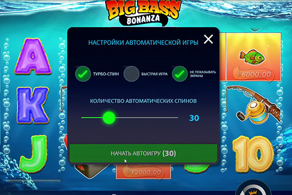 Настройка автоматической игры по 30 спинов